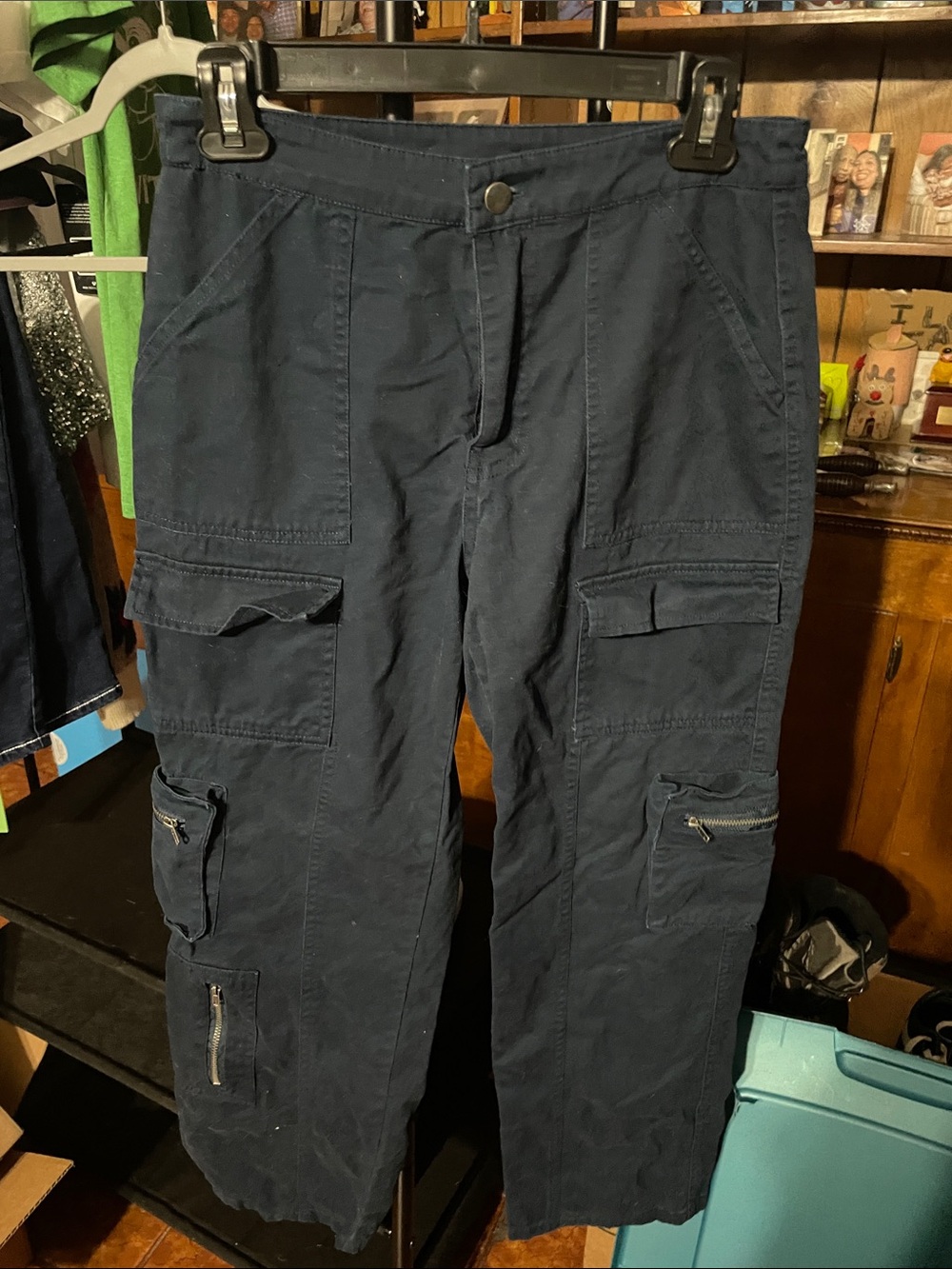 Angel Kiss Wide Leg Cargo Pants in Navy